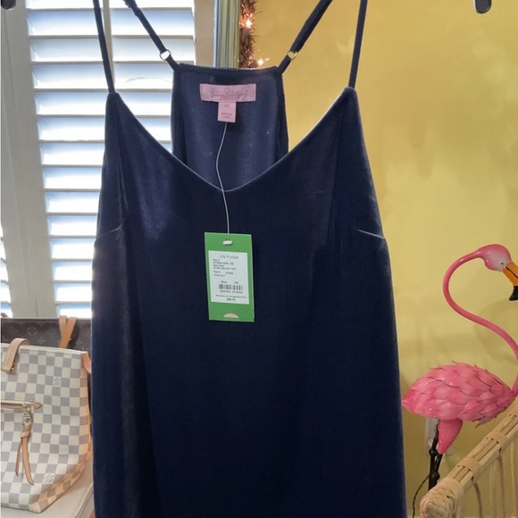 Lilly Pulitzer NWT Dusk Velvet Tank Top True Navy $88 Size XS WOW! - Picture 5 of 6
